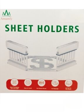 Bed Sheet Holders Adjustable Fitted Sheet Grippers Locks NEW *Open Box*